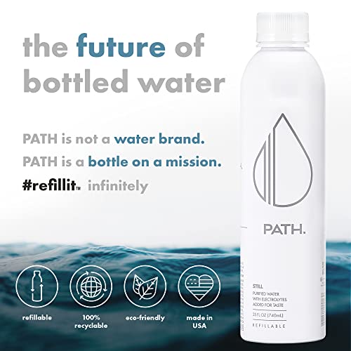 PATH Still Bottled Water - Ultra-Purified, PH-Balanced Purified Water in Aluminum Bottle - BPA-Free, Reusable, Infinitely Recyclable - Crisp, Refreshi thumbnail
