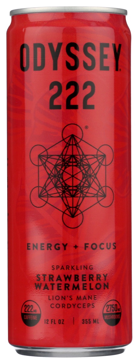 2-Pack ODYSSEY Sparkling Functional Energy Drink, Strawberry Watermelon 12 Fl Oz Can
