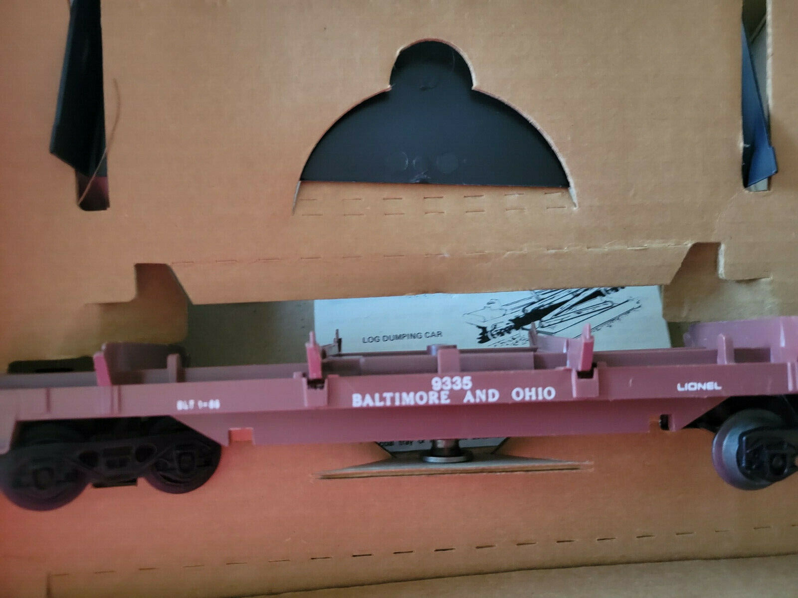 Lionel 6-9335 0/27 Gauge BALTIMORE and OHIO B & O LOG DUMP CAR NIB ORIGINAL BOX thumbnail