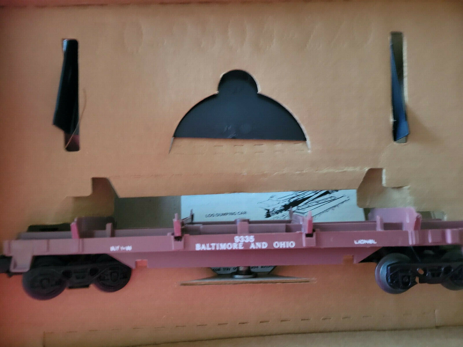 Lionel 6-9335 0/27 Gauge BALTIMORE and OHIO B & O LOG DUMP CAR NIB ORIGINAL BOX thumbnail