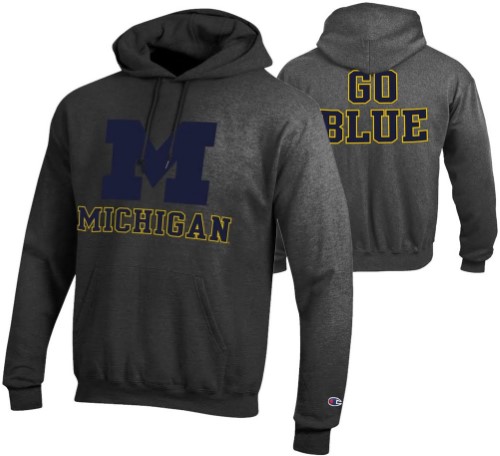 Michigan Wolverines Hooded Sweatshirt Heather Gray