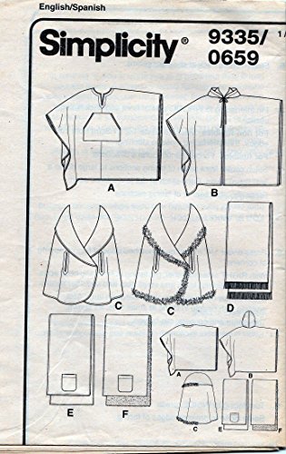 Simplicity Sewing Pattern 9335 C.2000 Misses Ponch and Wraps ONE SIZE - OOP thumbnail