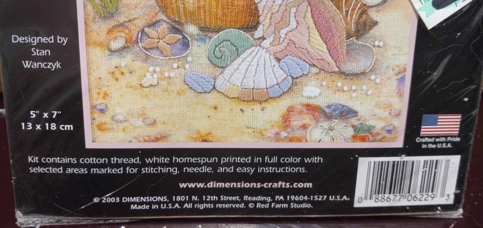 Dimensions Beach Basket and Shells Crewel Embroidery Kit #6229 Stan Wanczyk thumbnail