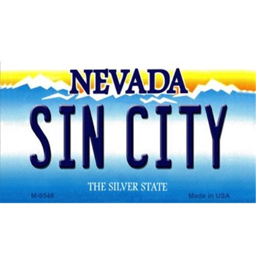 Smart Blonde M-9546 3.5 X 2 in. Sin City Nevada Background Novelty Metal Magnet