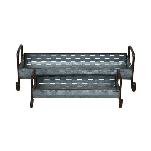 Cheungs 4888-2 Galvanized Table Top Storage (Pack of 2)