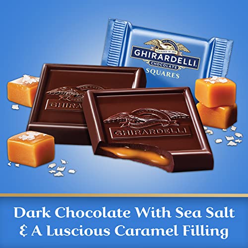 GHIRARDELLI Dark Chocolate Candy SQUARES with Sea Salt Caramel Filling  15.9 Oz Bag thumbnail