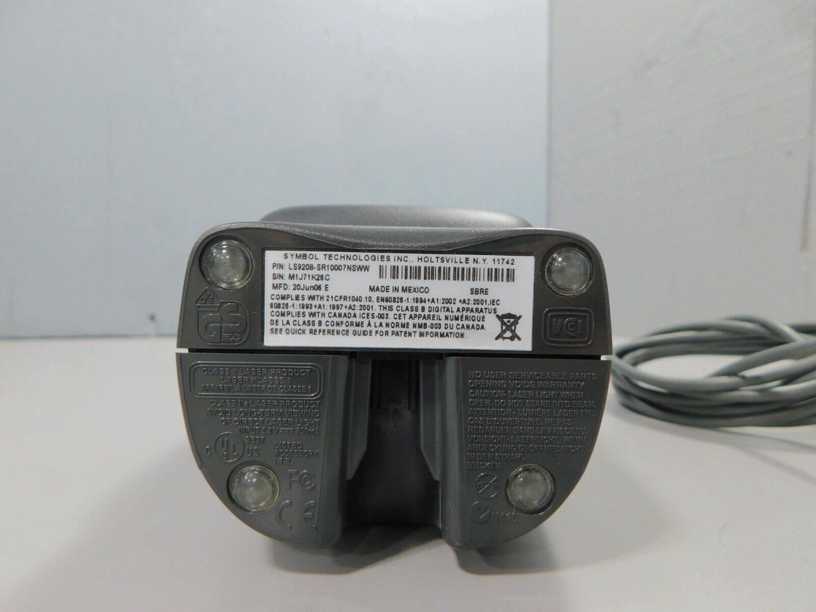 Symbol Technologies LS9208-SR10007NSWR USB General Purpose Barcode Scanner thumbnail