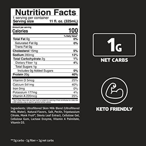 Slate Milk - High Protein Shake  French Vanilla Milk  20g Protein  0g Added Sugar  Lactose Free  Keto  All Natural (11 Oz  12-Pack) thumbnail