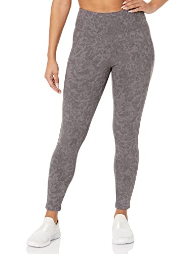 Danskin Women's Printed High Rise 7/8 Legging, Floral-Black Salt, Small