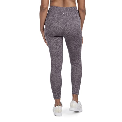 Danskin Women's Printed High Rise 7/8 Legging, Floral-Black Salt, Small thumbnail