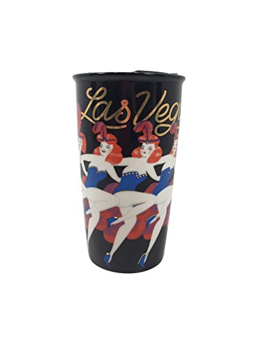 Starbucks 2017 Local Collection Double Wall Ceramic LAS VEGAS Dancing Girls Kickline Traveler Tumbler Mug– 12 OZ.