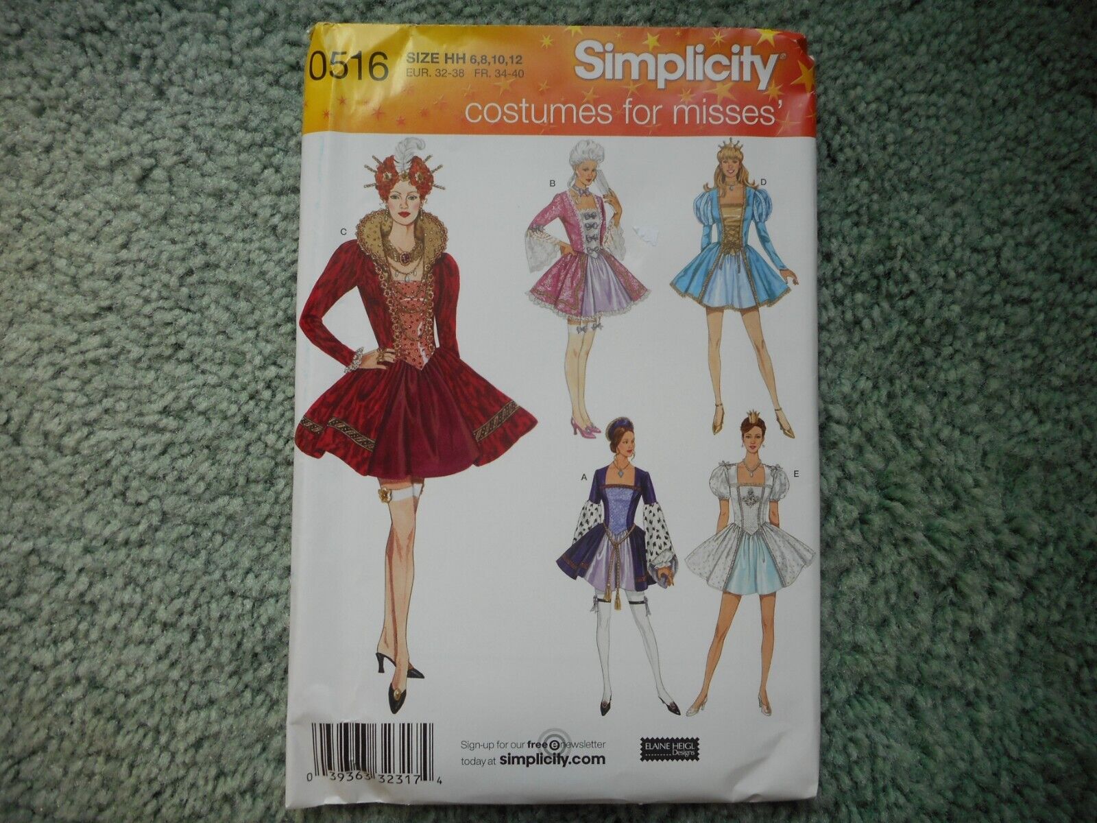 Simplicity 0516 Misses Costume Dresses Sizes 6-12 UNCUT