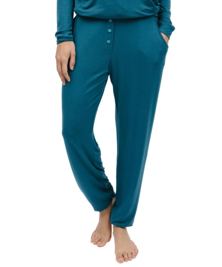 Cyberjammies Womens 9905 Maple Jersey Pyjama Pants - Blue Elastane - Size 16 UK