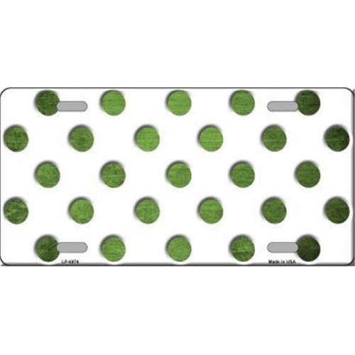 Smart Blonde LP-6974 Lime Green White Dots Oil Rubbed Metal Novelty License Plate