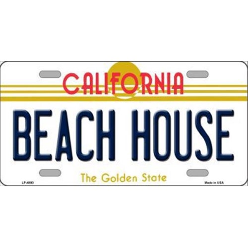 Smart Blonde LP-4890 Beach House California Novelty Metal License Plate
