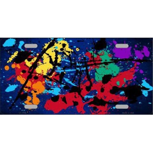 Smart Blonde LP-7786 Blue Splatter Oil Rubbed Metal Novelty License Plate