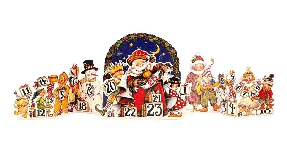 VTG 1995 USA Mary Engelbreit's Countdown to Christmas ADVENT CALENDAR 3D Decor thumbnail