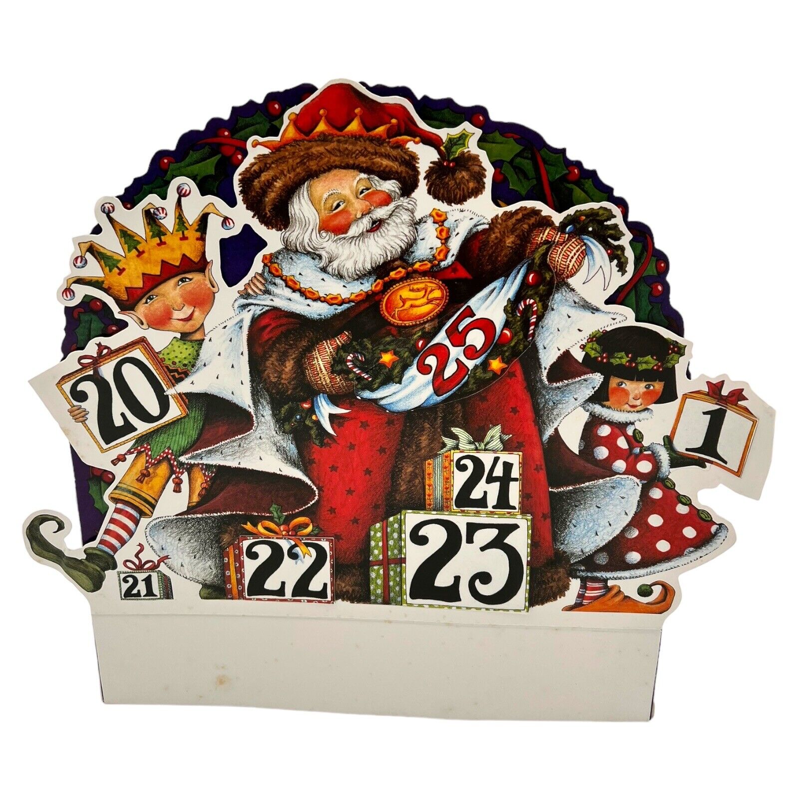 VTG 1995 USA Mary Engelbreit's Countdown to Christmas ADVENT CALENDAR 3D Decor thumbnail