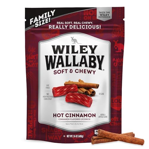 Wiley Wallaby 120172 Hot Cinnamon Licorice Soft & Chewy 24 Oz.