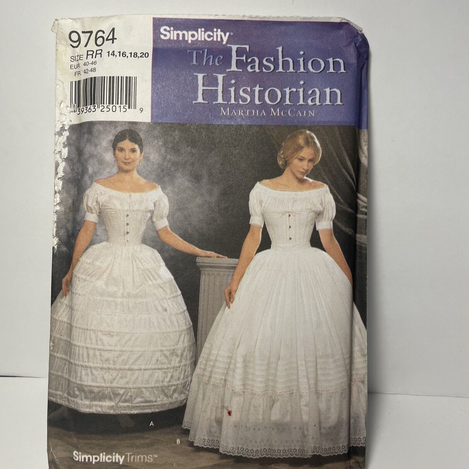 Simplicity 9764 Fashion Historian Martha McCain Sewing Size RR 14 16 18 20