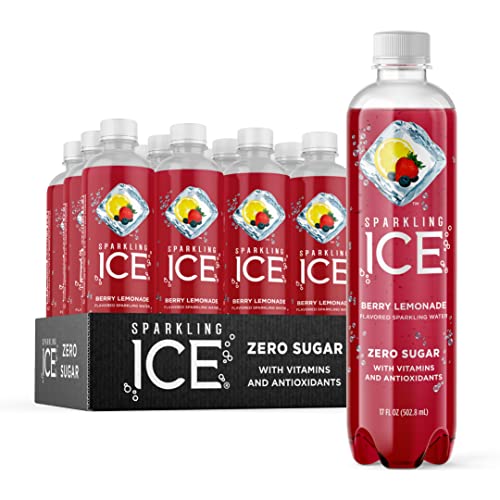 Sparkling Ice, Berry Lemonade Sparkling Water, Zero Sugar Flavored Water, with Vitamins and Antioxidants, Low Calorie Beverage, 17 Fl Oz Bottles (Pack