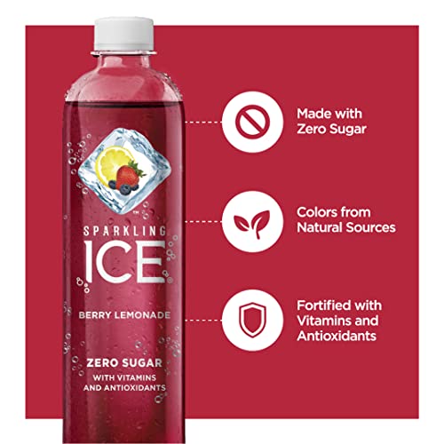 Sparkling Ice, Berry Lemonade Sparkling Water, Zero Sugar Flavored Water, with Vitamins and Antioxidants, Low Calorie Beverage, 17 Fl Oz Bottles (Pack thumbnail