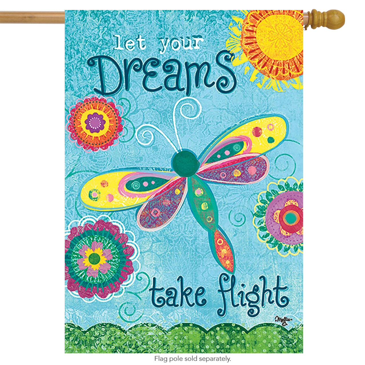 Dreams Take Flight Spring House Flag Dragonflies Inspirational 28