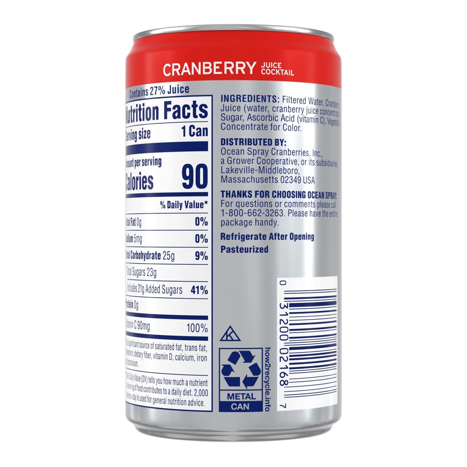 Ocean Spray Cranberry Juice Cocktail  7.2 Oz Cans (Pack of 24) thumbnail