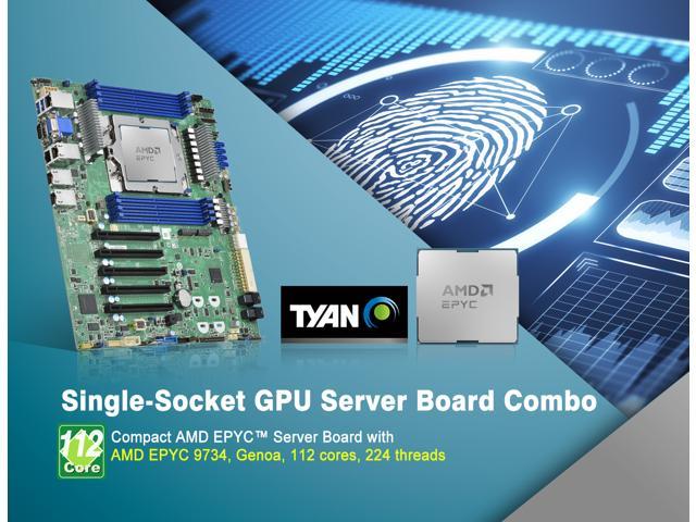 TYAN Combo Deal  S8050GM4NE-2T ATX Server Motherboard Installed AMD EPYC 9734  112 Cores  224 Threads  2.2GHz  320W-400W. Factory Installed/Tested/Bur