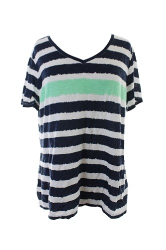 Style Co. New Inkfresh Mint Plus Size Short-Sleeve Striped Tee 0X