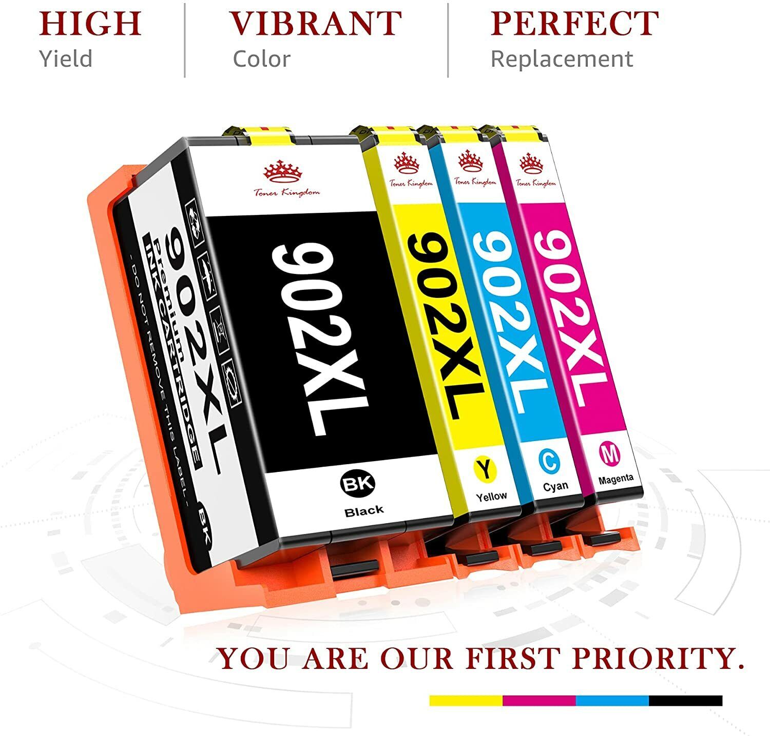 5pk 902XL 902 XL Black Color Ink for HP OfficeJet Pro 6960 6968 6970 6971 6974 thumbnail