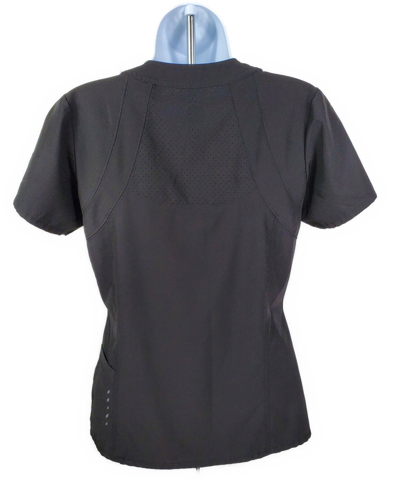 Barco One RACER ~ Women XS ~Style# 5105 Black V-Neck Stretch 4-Pocket Scrub Top thumbnail