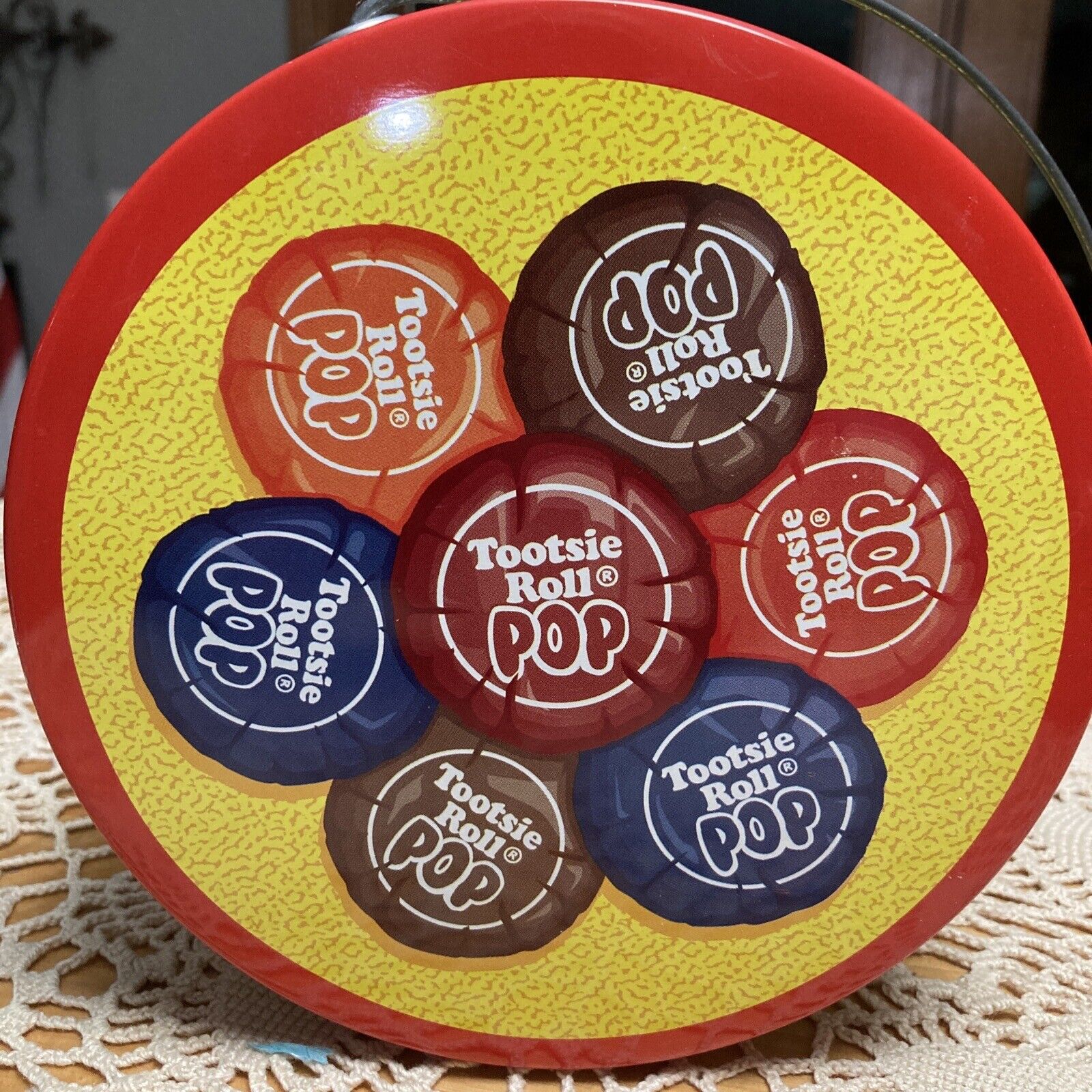 Limited  Edition: Tootsie Roll Pop Tin Can Metal Pail Handle Candy  1997 Series3 thumbnail