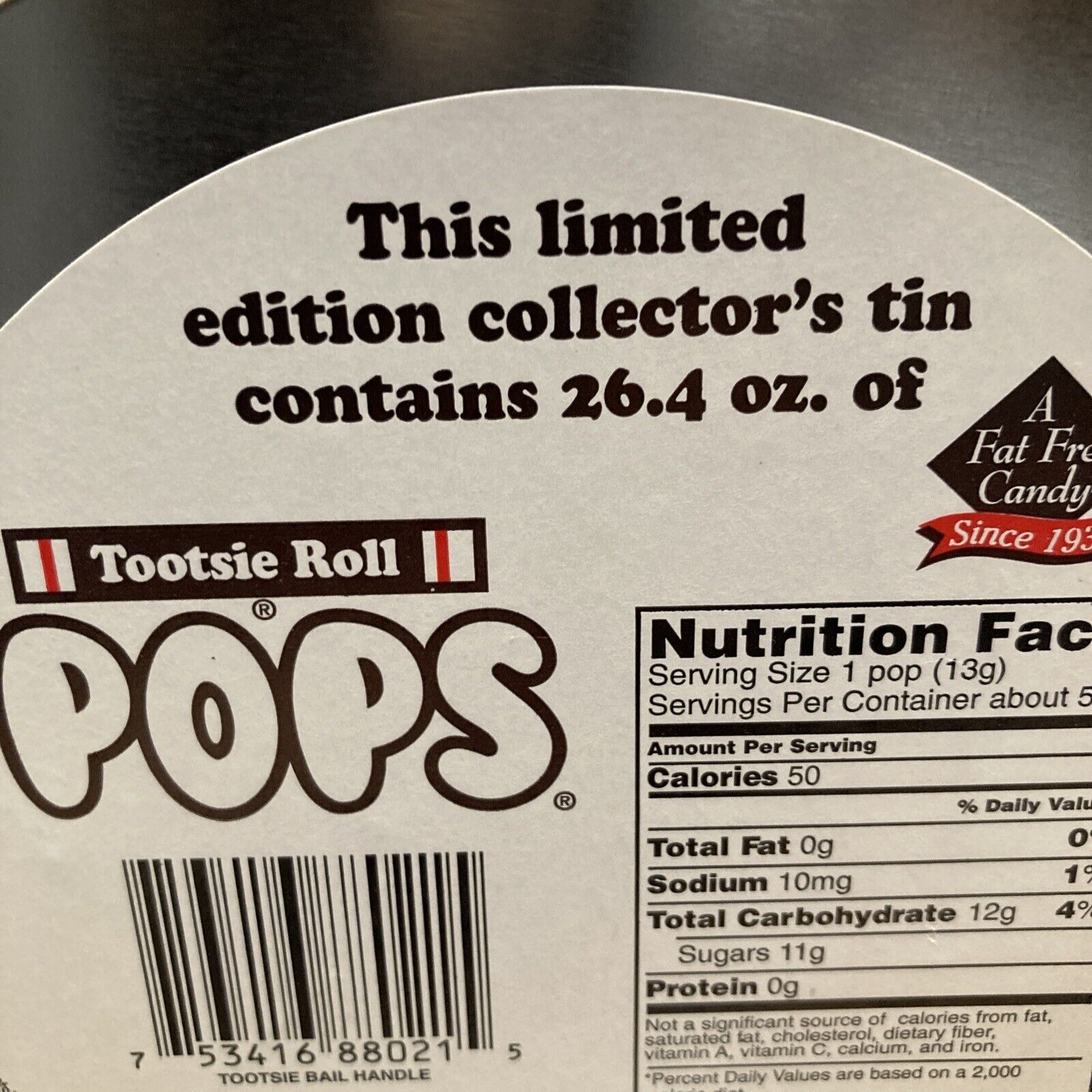 Limited  Edition: Tootsie Roll Pop Tin Can Metal Pail Handle Candy  1997 Series3 thumbnail