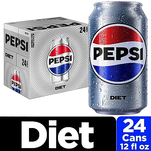 Pepsi Diet Cola Soda Pop, Zero Sugar, Zero Calorie, Sugar Free, 12 Fl Oz Cans (24 Pack) thumbnail