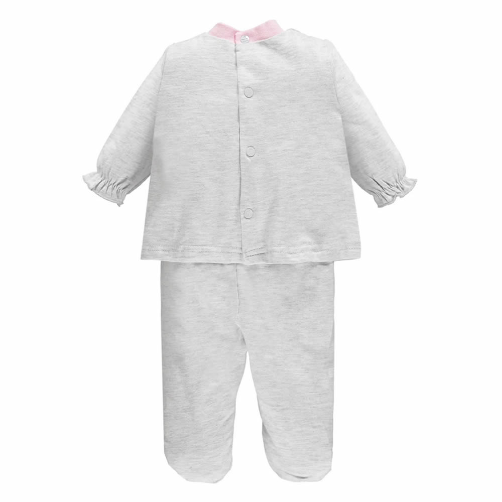 Completo Neonata Lungo Primaverile 4807 Ellepi Bianco Rosa thumbnail