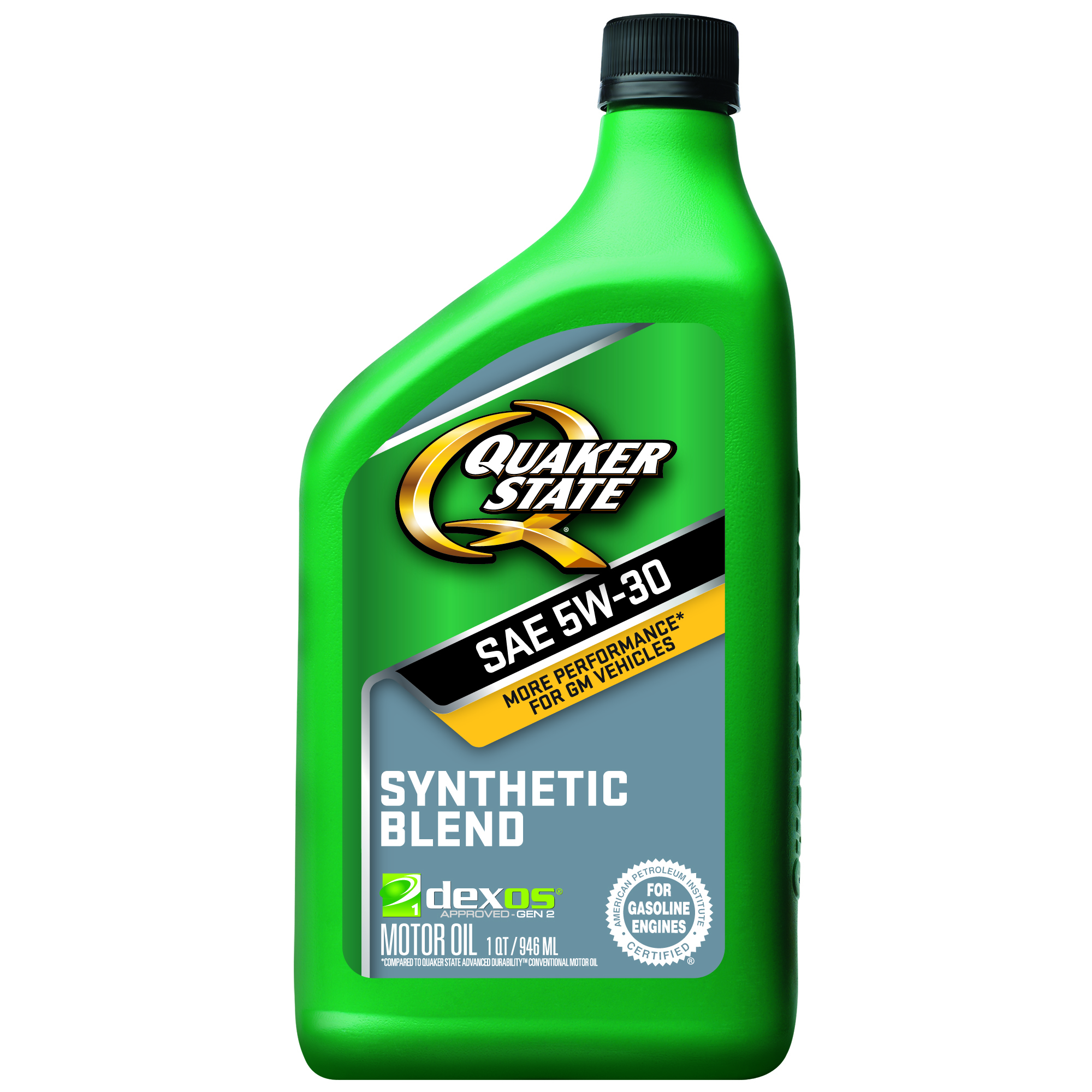 (3 Pack) Quaker State 5W-30 Dexos Synthetic Blend Motor Oil, 1 Qt