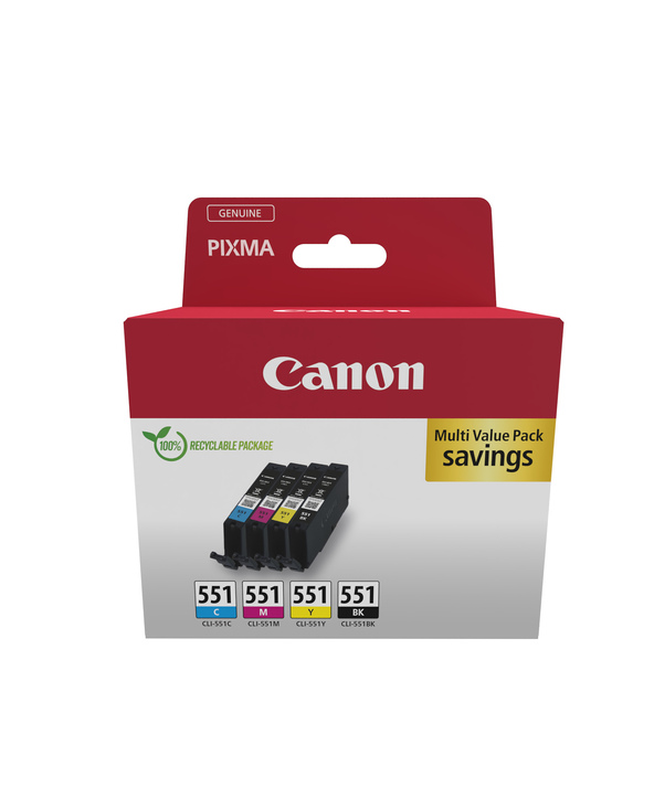 OEM Canon CLI - 551 BK/C/M/Y Multipack Original Ink Cartridge