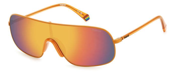 Polaroid Polarized Red Multilayer Round Unisex Sunglasses PLD 6222/S 0L7Q/OZ 99