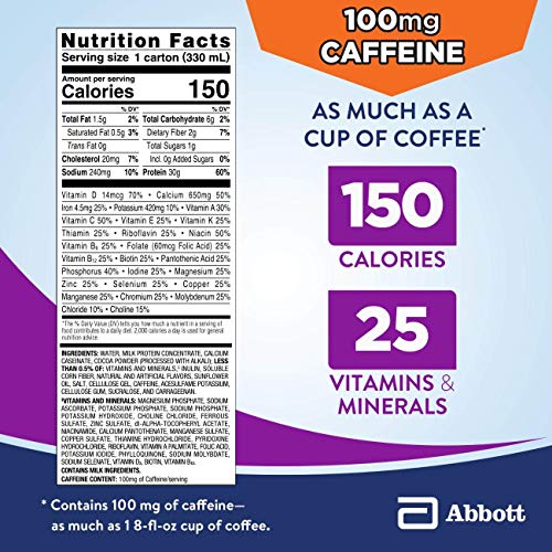 Ensure Max Protein Shake  30g Protein  Milk Chocolate with Caffeine  11 Fl Oz  12 Pack thumbnail