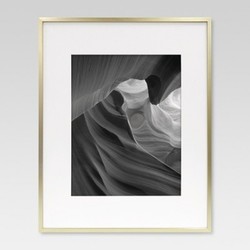 16" X 20" Matted to 11" X 14" Thin Metal Gallery Frame Brass - Project 62™