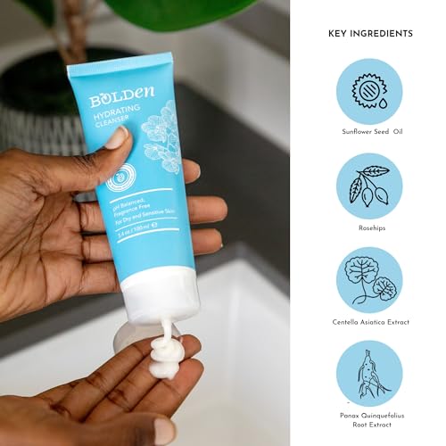 BOLDEN Hydrating Cleanser | Moisturizing Daily Face Wash for Dry  Sensitive Skin | Non-Stripping & Fragrance Free | 3.4 Fl Oz thumbnail