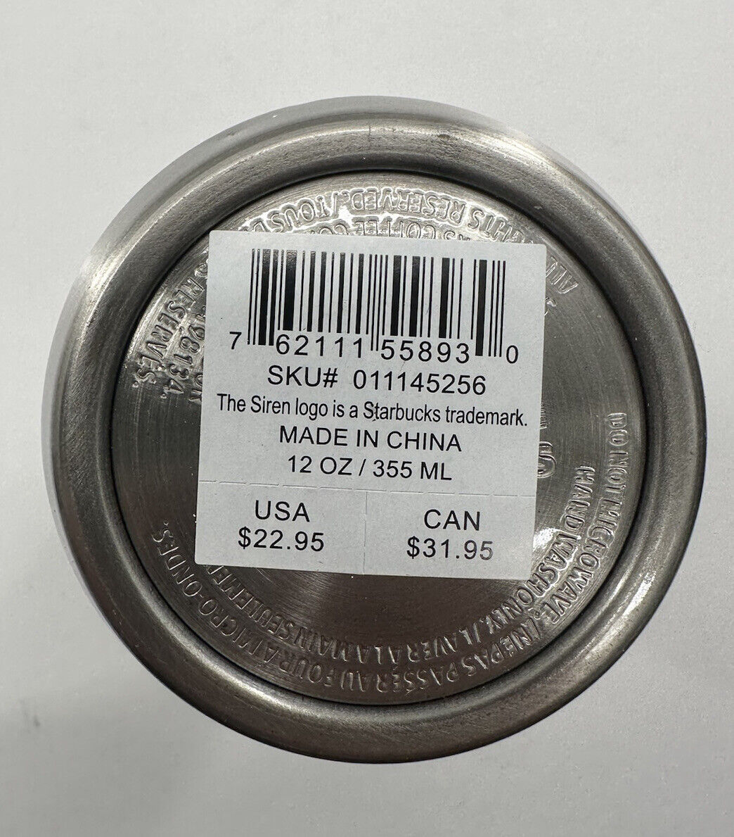 Starbucks Stainless Steel Ocean and Forest Tumbler 12 Oz RARE thumbnail