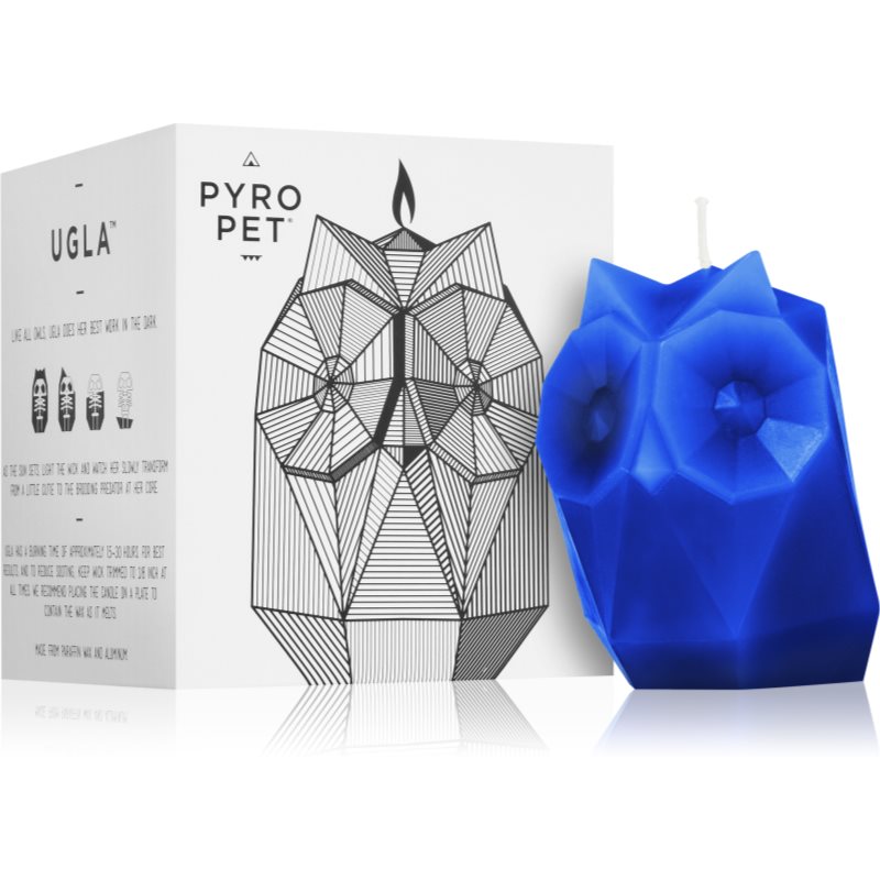 54 Celsius PyroPet UGLA (Owl) Decorative Candle I. Electric Blue 11 Cm thumbnail