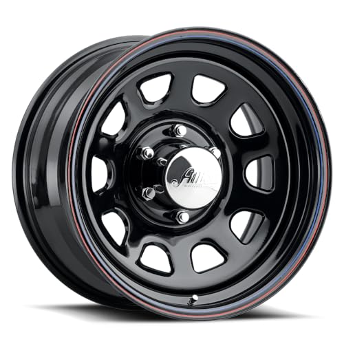 1 Allied - Pacer 16x8 5X135 -12 342B Black Daytona Black W/Red & Blue Pin Stripes Wheel Rim