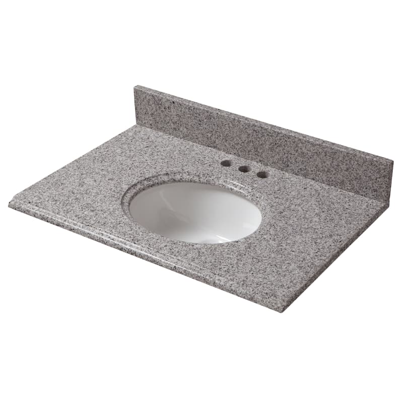 Miseno MTOP-3119-4 31 Granite Vanity Top with 4 Backsplash - Sink Included Greystone