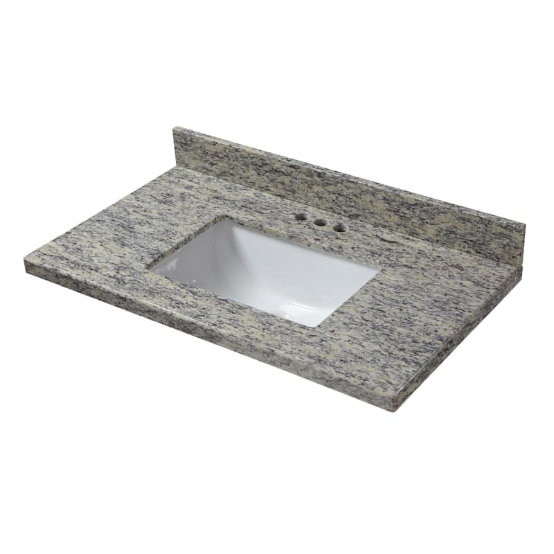 Miseno MPTOP-3119-4TR 31 Granite Vanity Top with 4 Backsplash - Sink Included Santa Cecilia