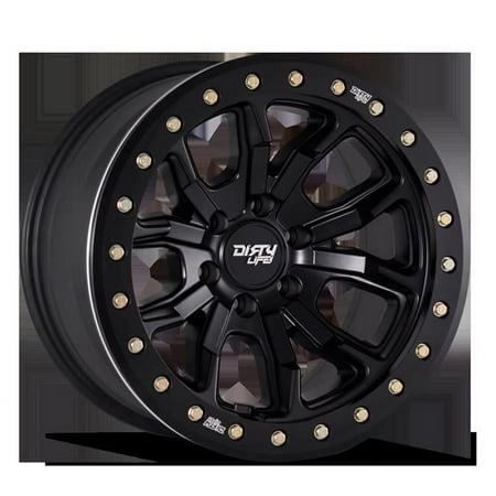 17 X 9 in. 6 X 139.7 Bolt Pattern -38 Mm Offset 106 Mm Hub 9303 DT-1 Beadlock Matte Black Wheel