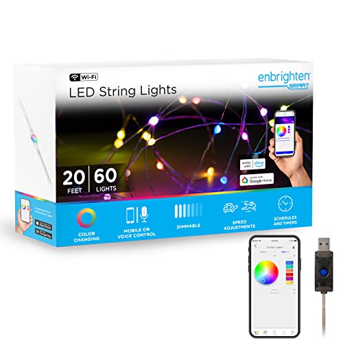 20' Wi-Fi String Fairy Lights Red/Green/Blue - Enbrighten