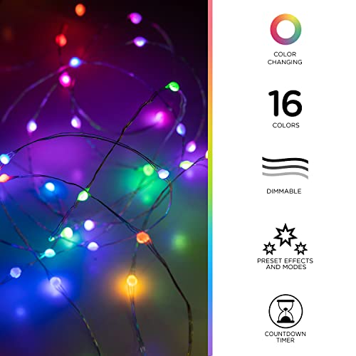 20' Wi-Fi String Fairy Lights Red/Green/Blue - Enbrighten thumbnail